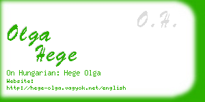 olga hege business card